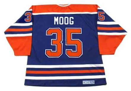 ANDY MOOG Edmonton Oilers 1985 Away CCM NHL Vintage Throwback Jersey 