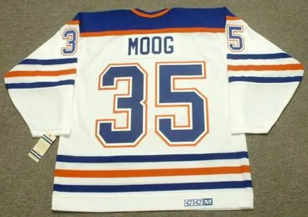 ANDY MOOG Edmonton Oilers 1985 Home CCM NHL Vintage Throwback Jersey 