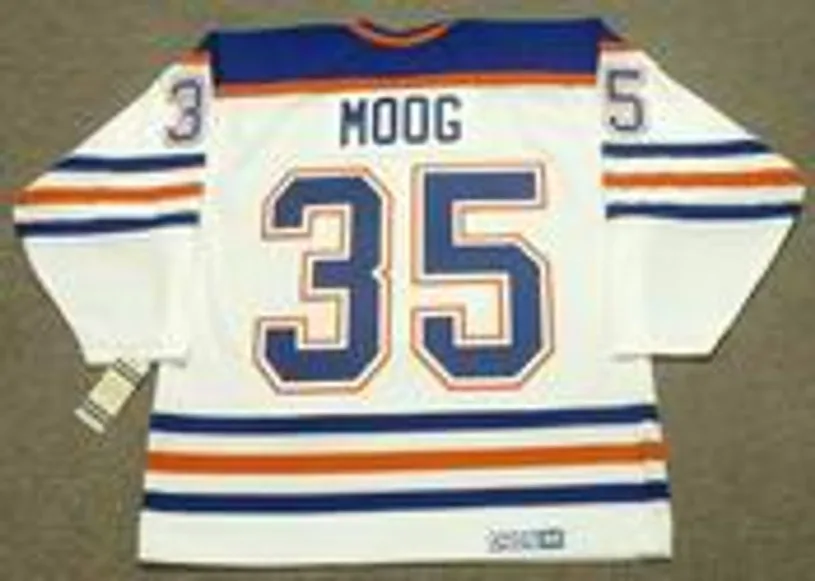 ANDY MOOG Edmonton Oilers 1985 Home CCM NHL Vintage Throwback Jersey 