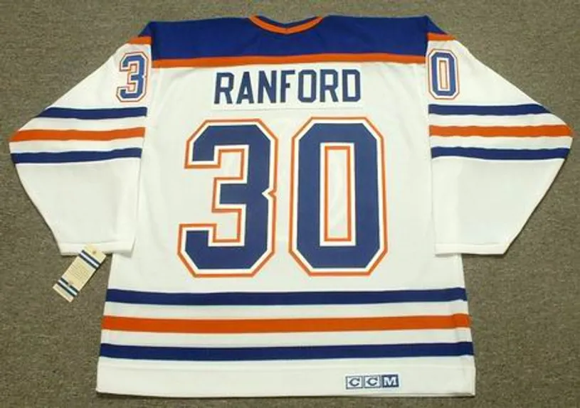 BILL RANFORD Edmonton Oilers 1990 Home CCM NHL Vintage Throwback Jersey 