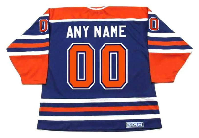 EDMONTON OILERS 1980’s CCM Vintage Away Jersey Customized “Any Name & Numbers” 