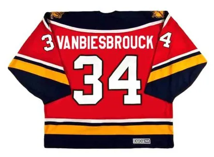 JOHN VANBIESBROUCK Florida Panthers 1996 Away CCM Vintage Throwback NHL Hockey Jersey 