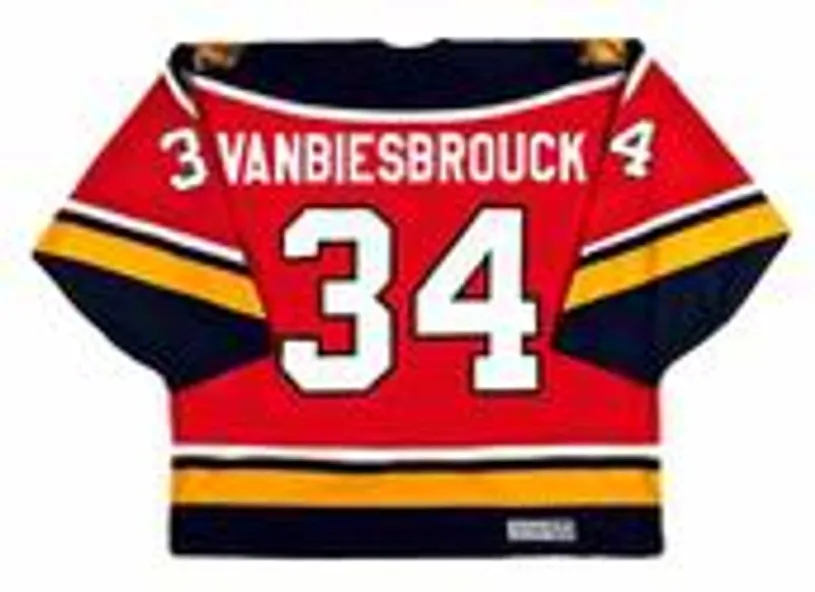 JOHN VANBIESBROUCK Florida Panthers 1996 Away CCM Vintage Throwback NHL Hockey Jersey 