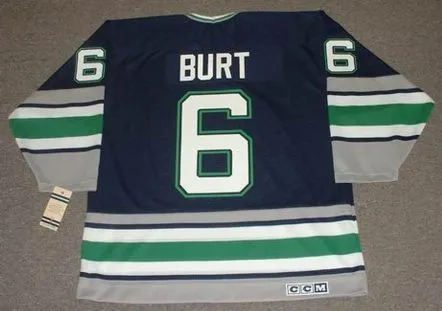 ADAM BURT Hartford Whalers 1995 Away CCM Vintage Throwback NHL Jersey 