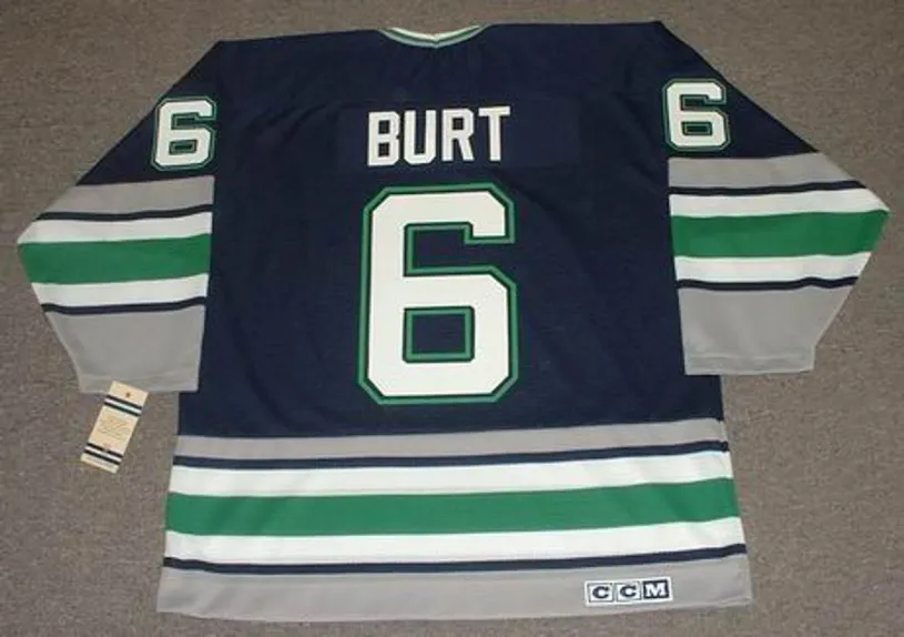 ADAM BURT Hartford Whalers 1995 Away CCM Vintage Throwback NHL Jersey 