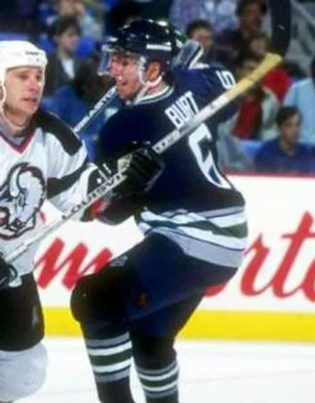 ADAM BURT Hartford Whalers 1995 Away CCM Vintage Throwback NHL Jersey 