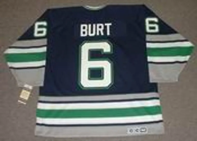 ADAM BURT Hartford Whalers 1995 Away CCM Vintage Throwback NHL Jersey 