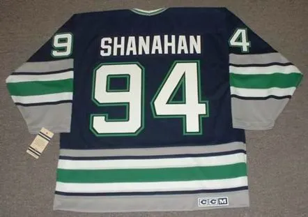 BRENDAN SHANAHAN Hartford Whalers 1995 Away CCM Vintage Throwback NHL Jersey 