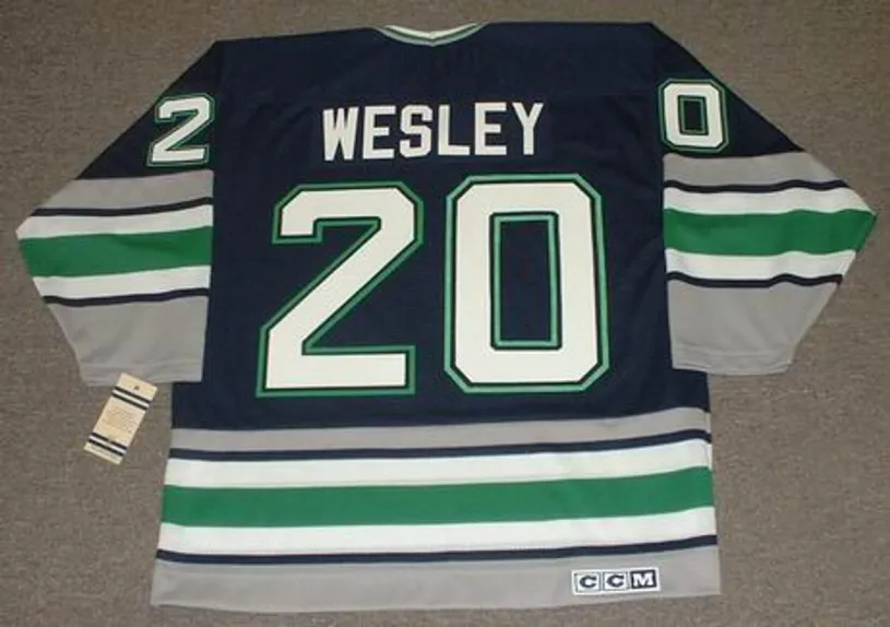 GLEN WESLEY Hartford Whalers 1995 Away CCM Vintage Throwback NHL Jersey 