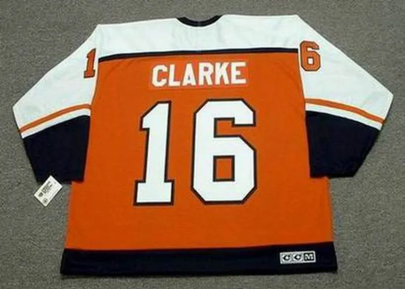 BOBBY CLARKE Philadelphia Flyers 1983 CCM Throwback Away NHL Hockey Jersey 