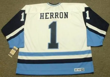 DENIS HERRON Pittsburgh Penguins 1977 Home CCM Throwback NHL Hockey Jersey 
