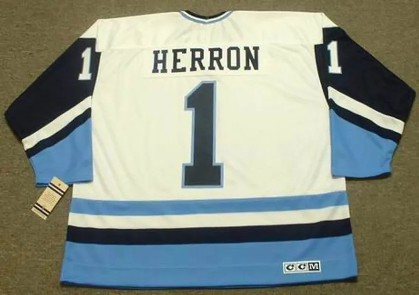 DENIS HERRON Pittsburgh Penguins 1977 Home CCM Throwback NHL Hockey Jersey 