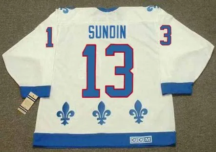 MATS SUNDIN Quebec Nordiques 1991 Home CCM Throwback NHL Hockey Jersey 