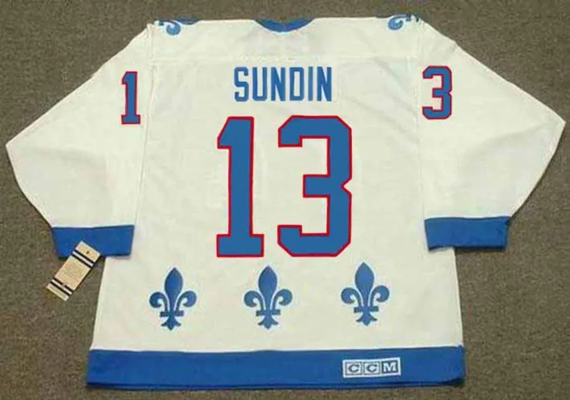 MATS SUNDIN Quebec Nordiques 1991 Home CCM Throwback NHL Hockey Jersey 