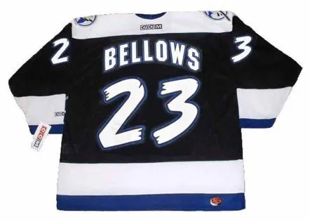 BRIAN BELLOWS Tampa Bay Lightning 1995 Away CCM Throwback NHL Hockey Jersey 
