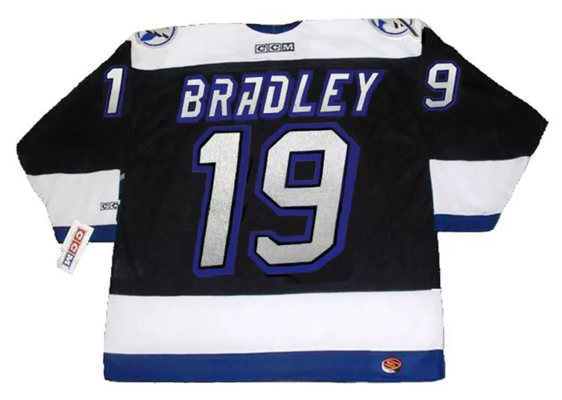 BRIAN BRADLEY Tampa Bay Lightning 1993 Away CCM Throwback NHL Hockey Jersey 
