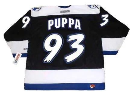 DAREN PUPPA Tampa Bay Lightning 1994 Away CCM Throwback NHL Hockey Jersey 