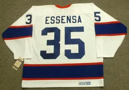 BOB ESSENSA Winnipeg Jets 1991 CCM Vintage Throwback Home NHL Hockey Jersey 