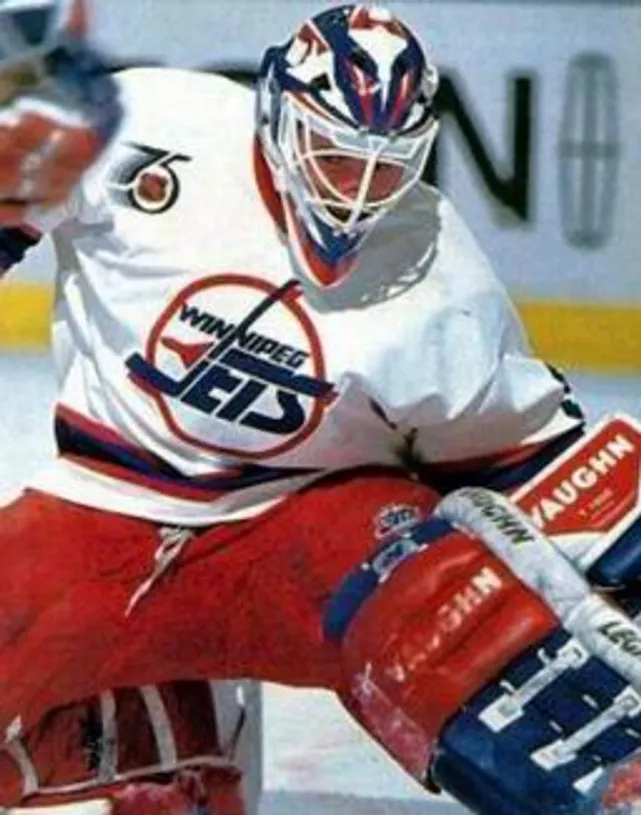 BOB ESSENSA Winnipeg Jets 1991 CCM Vintage Throwback Home NHL Hockey Jersey 