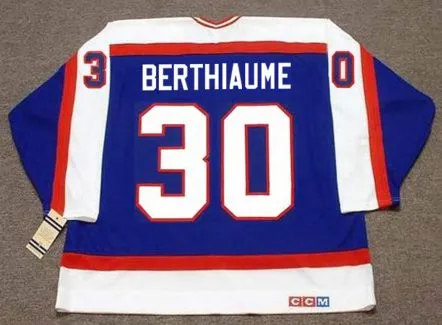 DANIEL BERTHIAUME Winnipeg Jets 1987 Away CCM Throwback NHL Hockey Jersey 