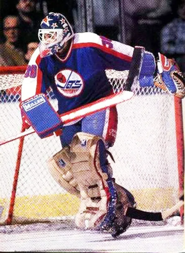 DANIEL BERTHIAUME Winnipeg Jets 1987 Away CCM Throwback NHL Hockey Jersey 