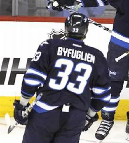 DUSTIN BYFUGLIEN Winnipeg Jets 2014 REEBOK Throwback NHL Hockey Jersey 