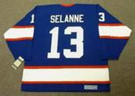 TEEMU SELANNE Winnipeg Jets 1992 Away CCM NHL Vintage Throwback Jersey 