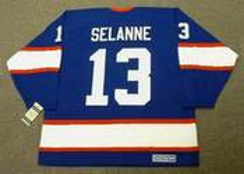 TEEMU SELANNE Winnipeg Jets 1992 Away CCM NHL Vintage Throwback Jersey 