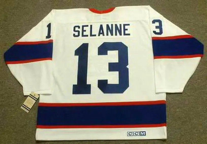 TEEMU SELANNE Winnipeg Jets 1992 Home CCM NHL Vintage Throwback Jersey 