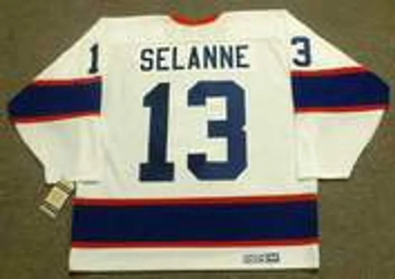 TEEMU SELANNE Winnipeg Jets 1992 Home CCM NHL Vintage Throwback Jersey 