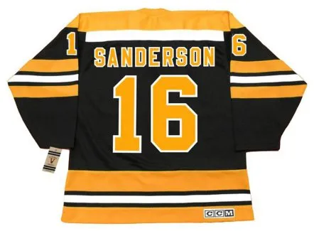 DEREK SANDERSON Boston Bruins 1974 CCM Vintage Throwback Away Hockey Jersey 