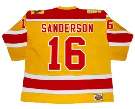 DEREK SANDERSON Philadelphia Blazers WHA 1973 Throwback Hockey Jersey 
