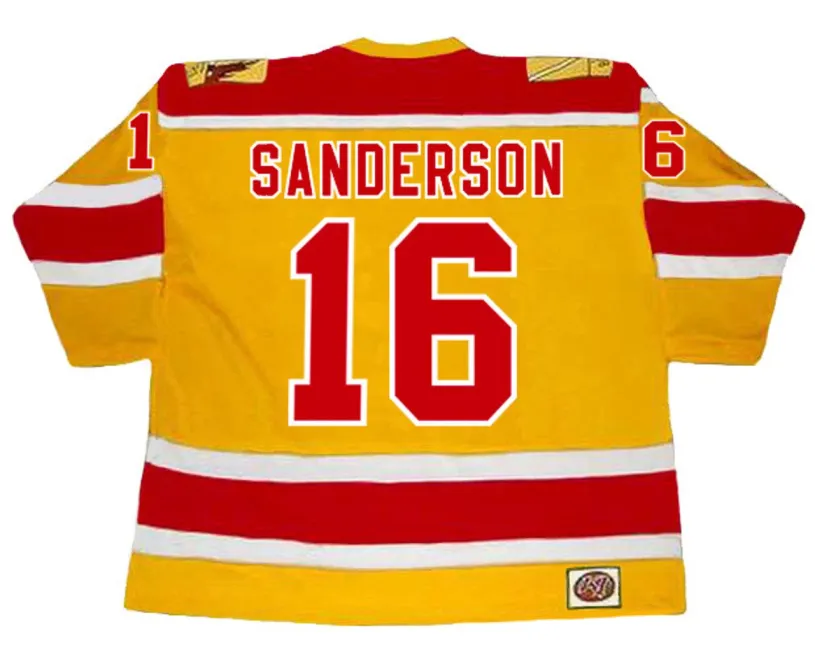 DEREK SANDERSON Philadelphia Blazers WHA 1973 Throwback Hockey Jersey 