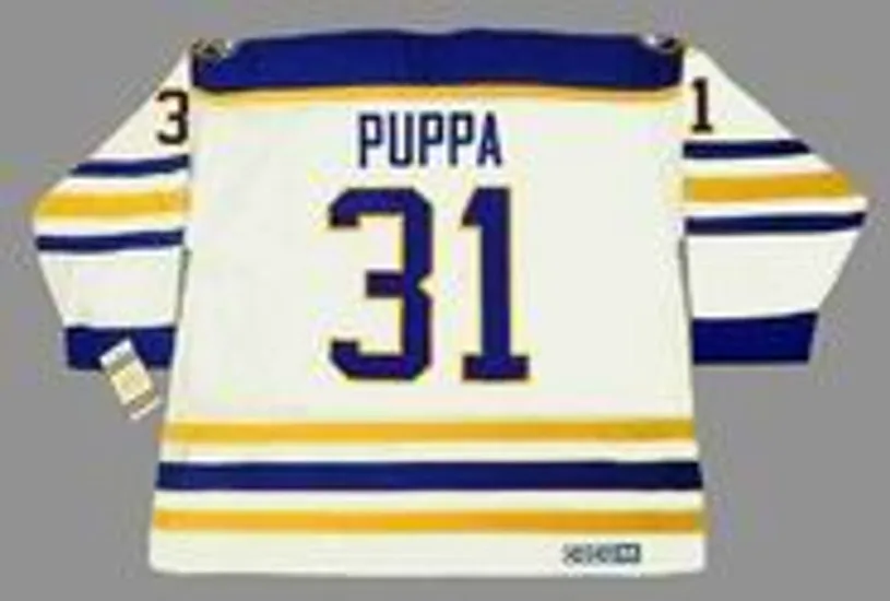 DAREN PUPPA Buffalo Sabres 1990 Home CCM Vintage Throwback Hockey Jersey 