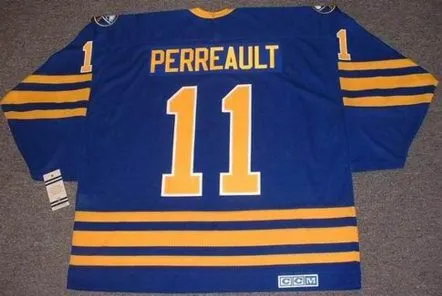 GILBERT PERREAULT Buffalo Sabres 1984 Away CCM Vintage Throwback Hockey Jersey 