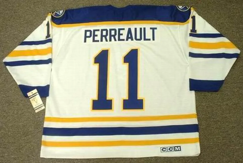 GILBERT PERREAULT Buffalo Sabres 1984 Home CCM Vintage Throwback Hockey Jersey 