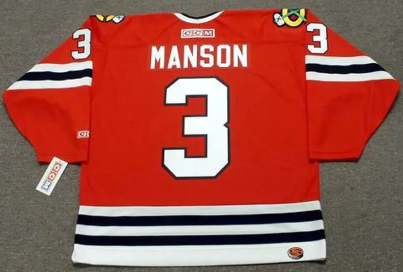 DAVE MANSON Chicago Blackhawks 1988 CCM Throwback NHL Hockey Jersey 