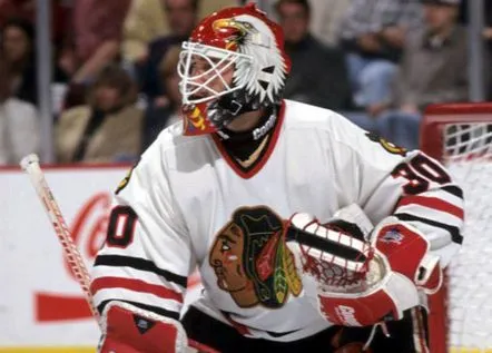 ED BELFOUR Chicago Blackhawks 1994 CCM Throwback Home NHL Hockey Jersey 