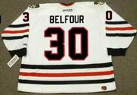 ED BELFOUR Chicago Blackhawks 1994 CCM Throwback Home NHL Hockey Jersey 