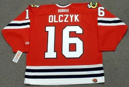 ED OLCZYK Chicago Blackhawks 1985 CCM Throwback NHL Hockey Jersey 