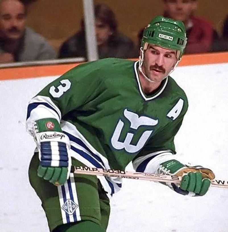 JOEL QUENNEVILLE Hartford Whalers 1986 Away CCM NHL Vintage Throwback Jersey 