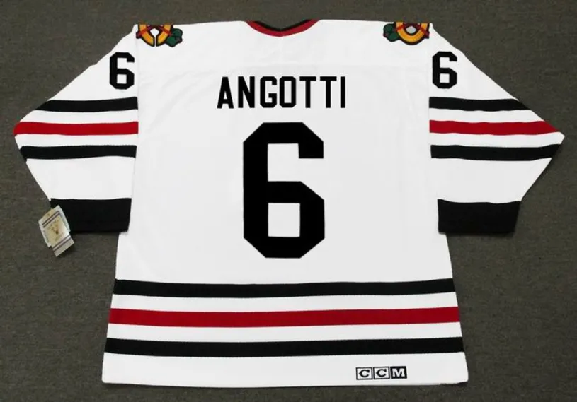 LOU ANGOTTI Chicago Blackhawks 1969 CCM Vintage Throwback NHL Hockey Jersey 