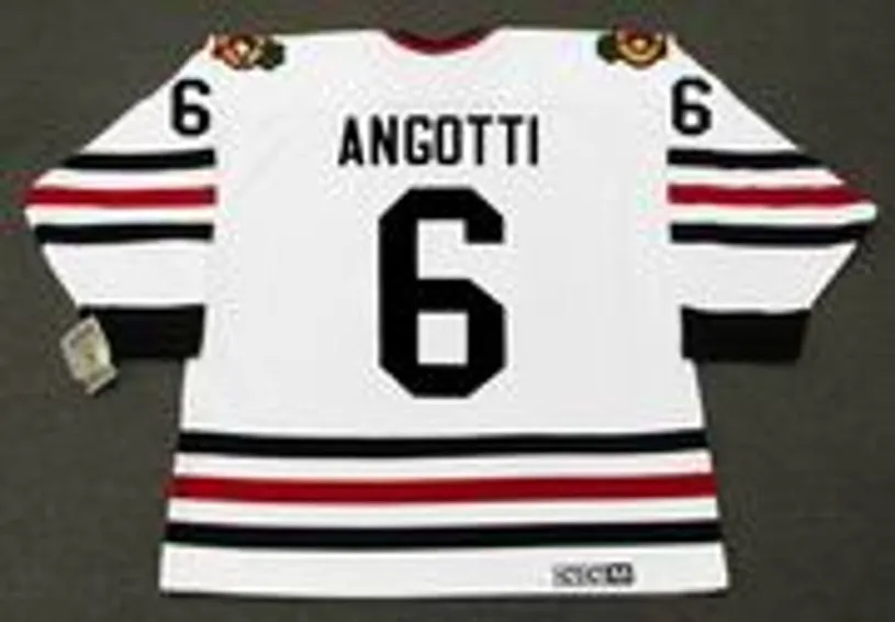 LOU ANGOTTI Chicago Blackhawks 1969 CCM Vintage Throwback NHL Hockey Jersey 