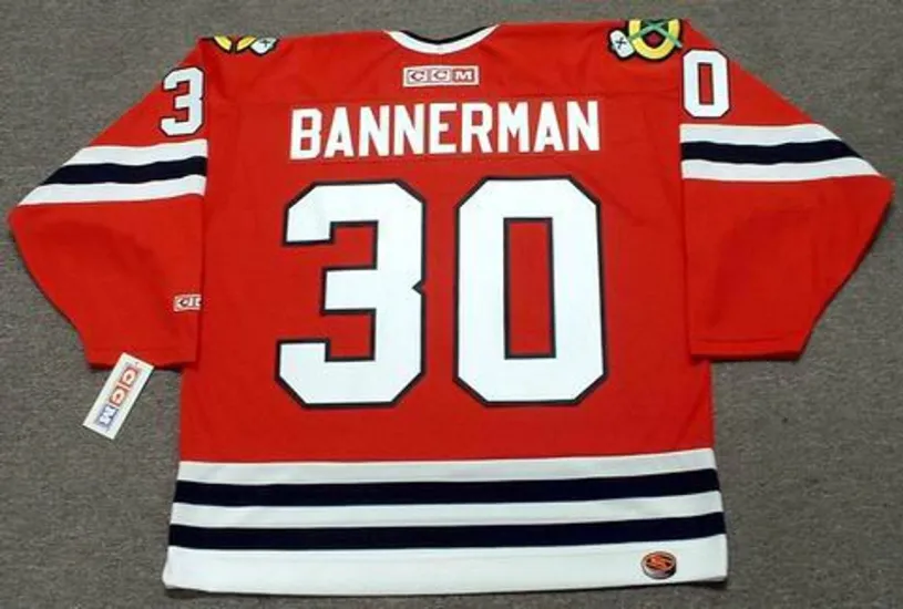 MURRAY BANNERMAN Chicago Blackhawks 1983 CCM Throwback Away NHL Jersey 