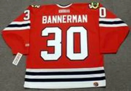MURRAY BANNERMAN Chicago Blackhawks 1983 CCM Throwback Away NHL Jersey 