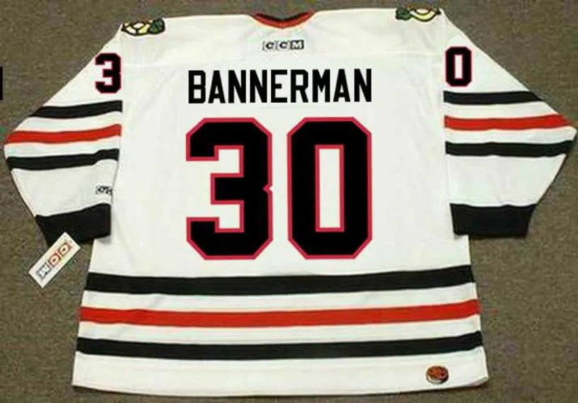 MURRAY BANNERMAN Chicago Blackhawks 1983 CCM Throwback Home NHL Jersey 