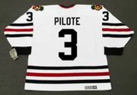 PIERRE PILOTE Chicago Blackhawks 1967 CCM Vintage Throwback NHL Hockey Jersey 