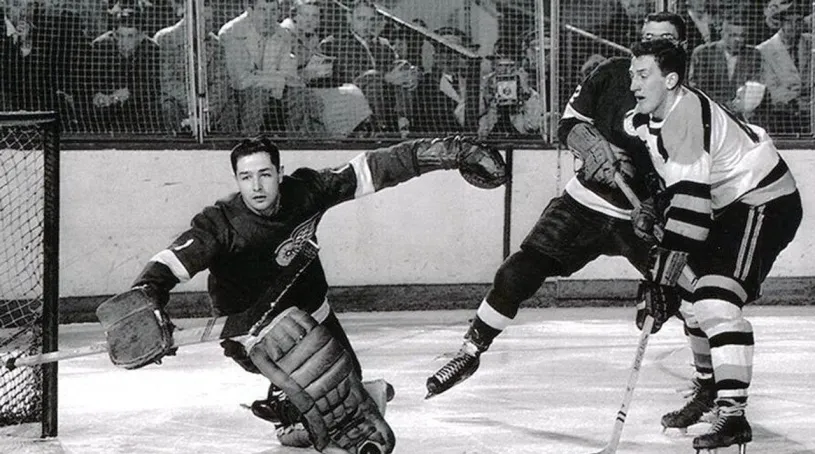 GLENN HALL Detroit Red Wings 1950’s Home CCM Throwback NHL Hockey Jersey 