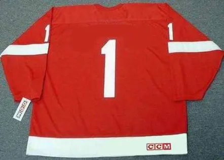 GLENN HALL Detroit Red Wings 1950’s Home CCM Throwback NHL Hockey Jersey 