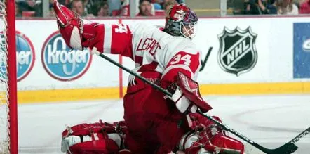 MANNY LEGACE Detroit Red Wings 2002 Home CCM Throwback Hockey Jersey 